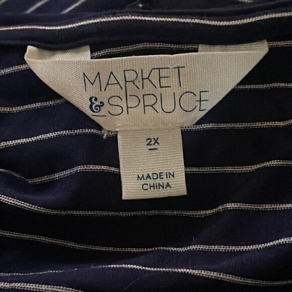 Stitch Fix-Market and Spruce-Hooded Hoodie Henley stretch Knit Top, Plus Size 2X - Picture 2 of 5